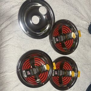 Stanco electric range heavy duty chrome plated  8”reflective bowl  4 pcs